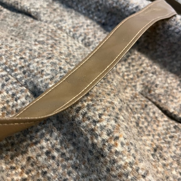 Vintage 50s Belted  Tweed Swing Jacket Wool Pea Coat Rare Antique Lou Fritzel - Picture 10 of 15